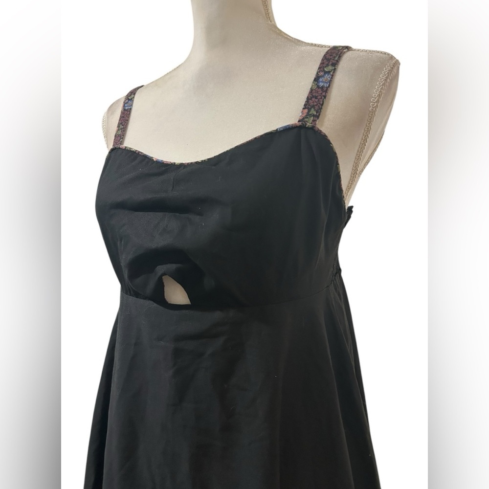 Young Edwardian by Arpeja bohemian💥1970s VTG midi black Dress size Small - Picture 3 of 9